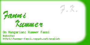 fanni kummer business card